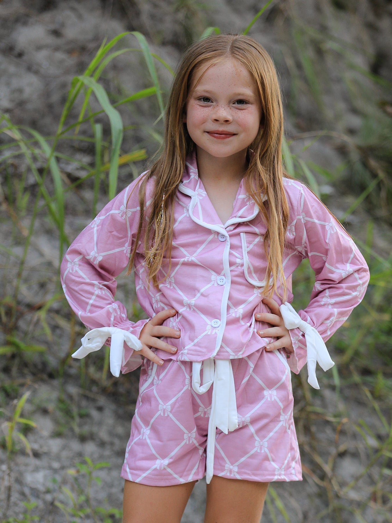 Bow Lapel Pajamas- mommy and me matching