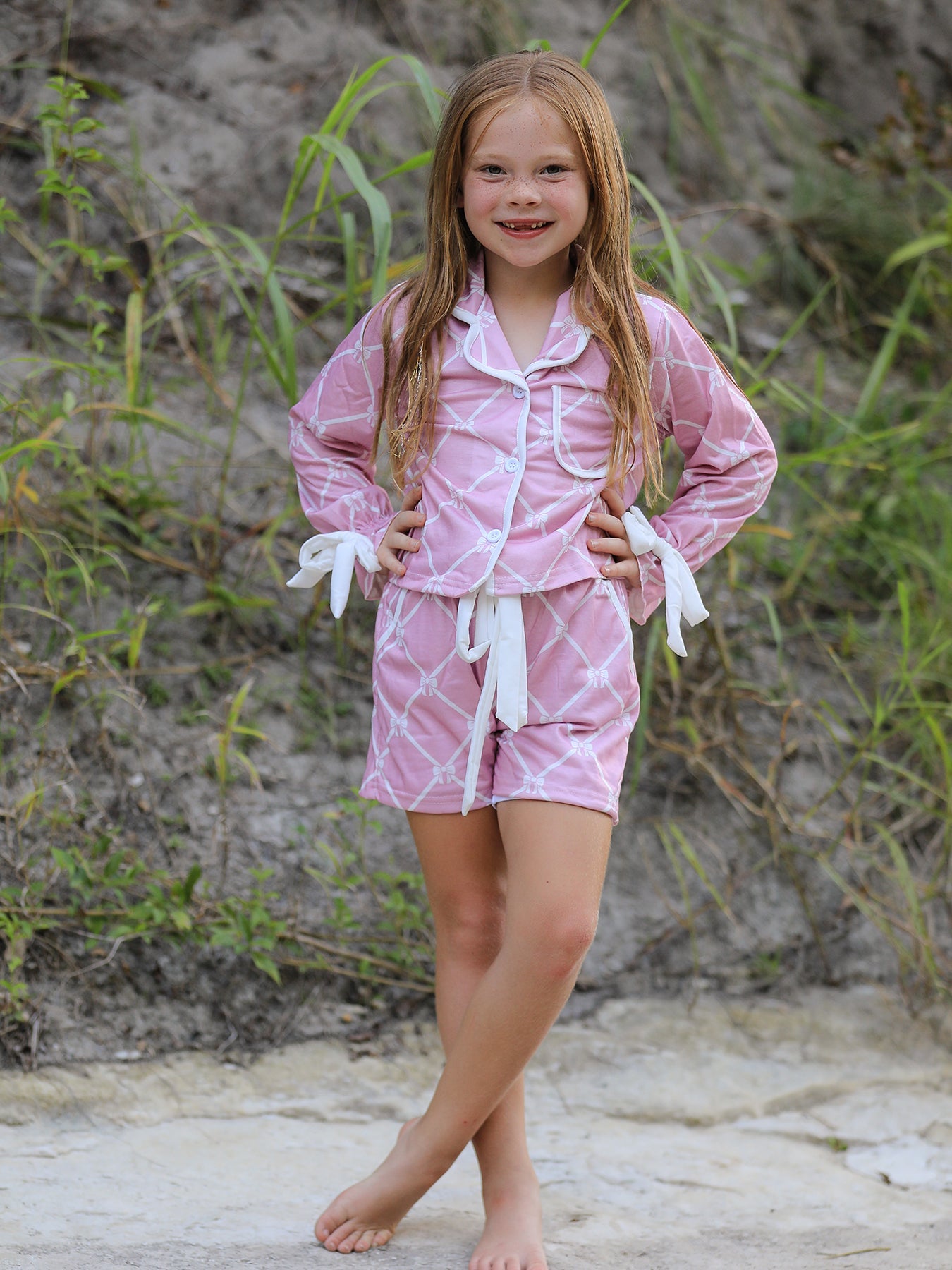 Bow Lapel Pajamas- mommy and me matching