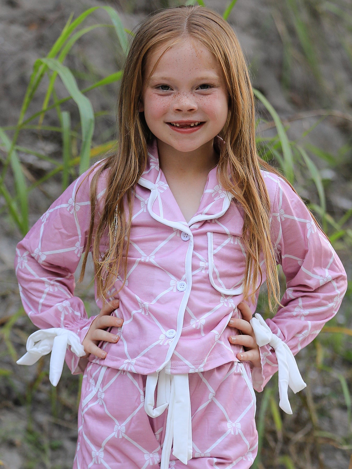 Bow Lapel Pajamas- mommy and me matching
