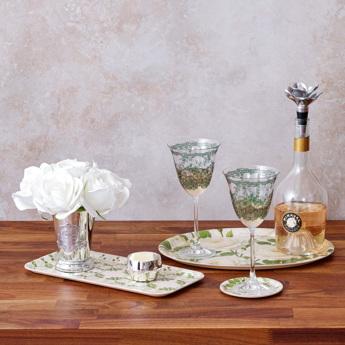 English Garden Birchwood Decorative Tray - Oval