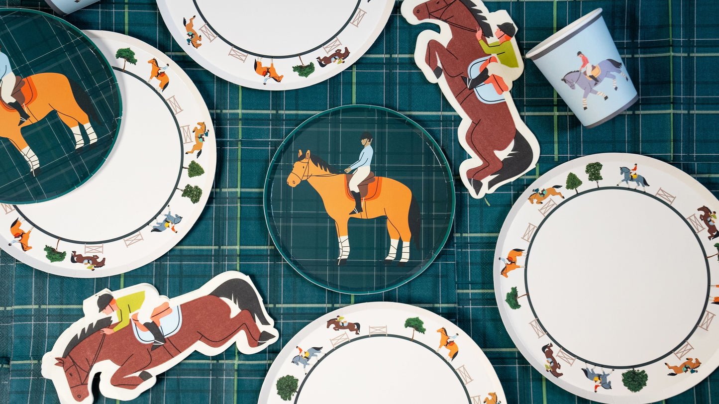 Equestrian Horse Riding Paper Cups (9 oz) | Recyclable Eco Cups for Horse Party, Kids Birthday, Derby or Pony Theme
