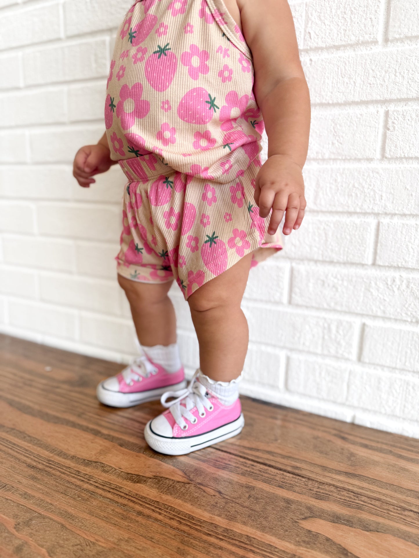 Strawberry summer- Ribbed bamboo set PRE ORDER