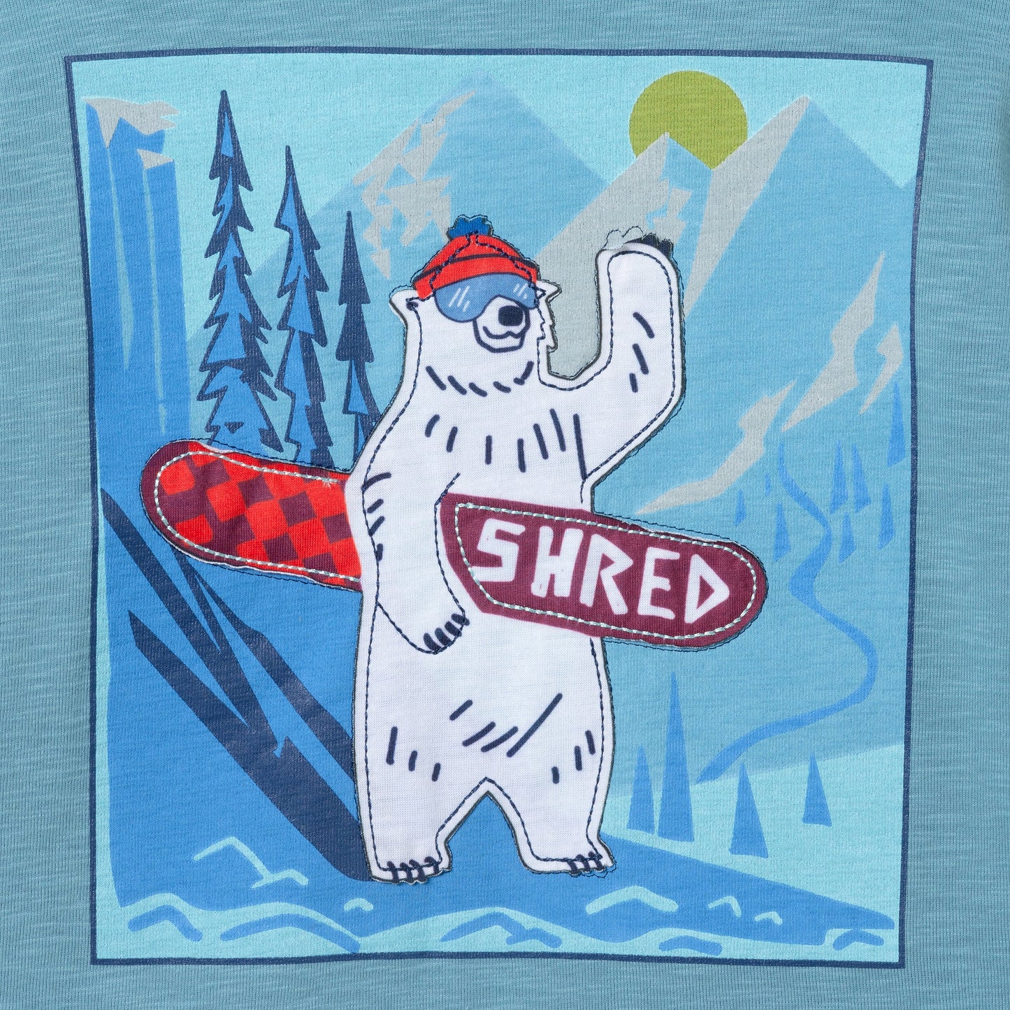 Kids Long Sleeve Graphic Tee | Shredding Bear