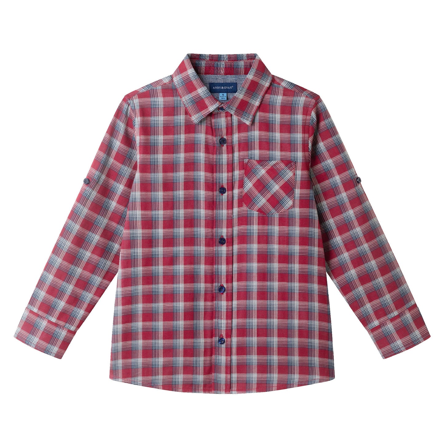 Kids Double-Faced Buttondown | Red Plaid