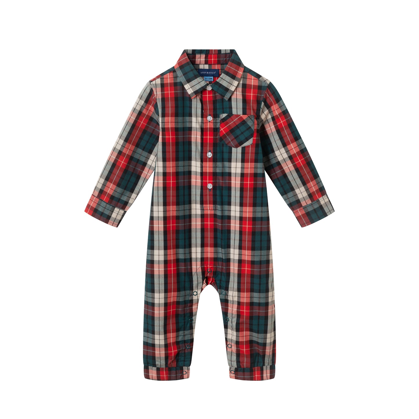 Infant Plaid Shirtall | Red Holiday