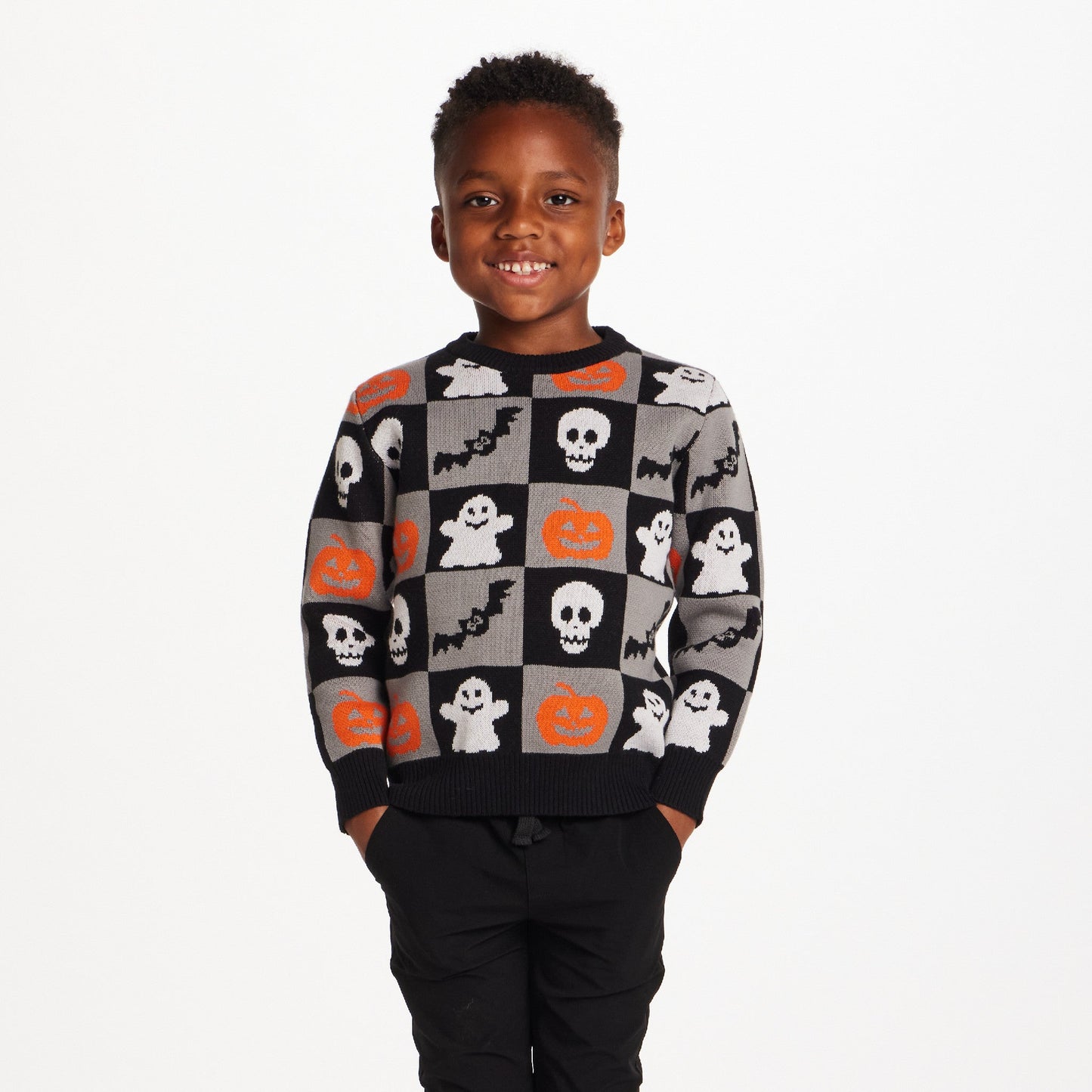 Kids Graphic Sweater | Spooky Sqaures