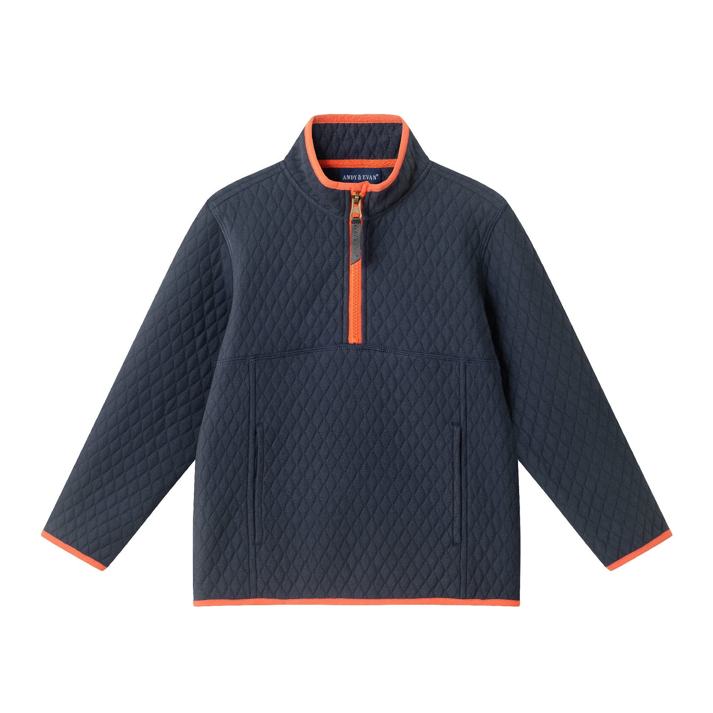 Kids Diamond Quilted Quarter-Zip Pullover | Navy