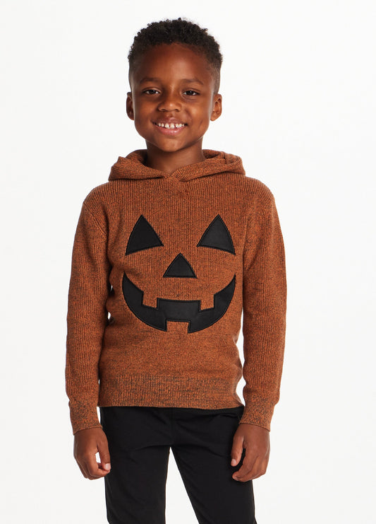 Kids Hooded Sweater | Orange Pumpkin