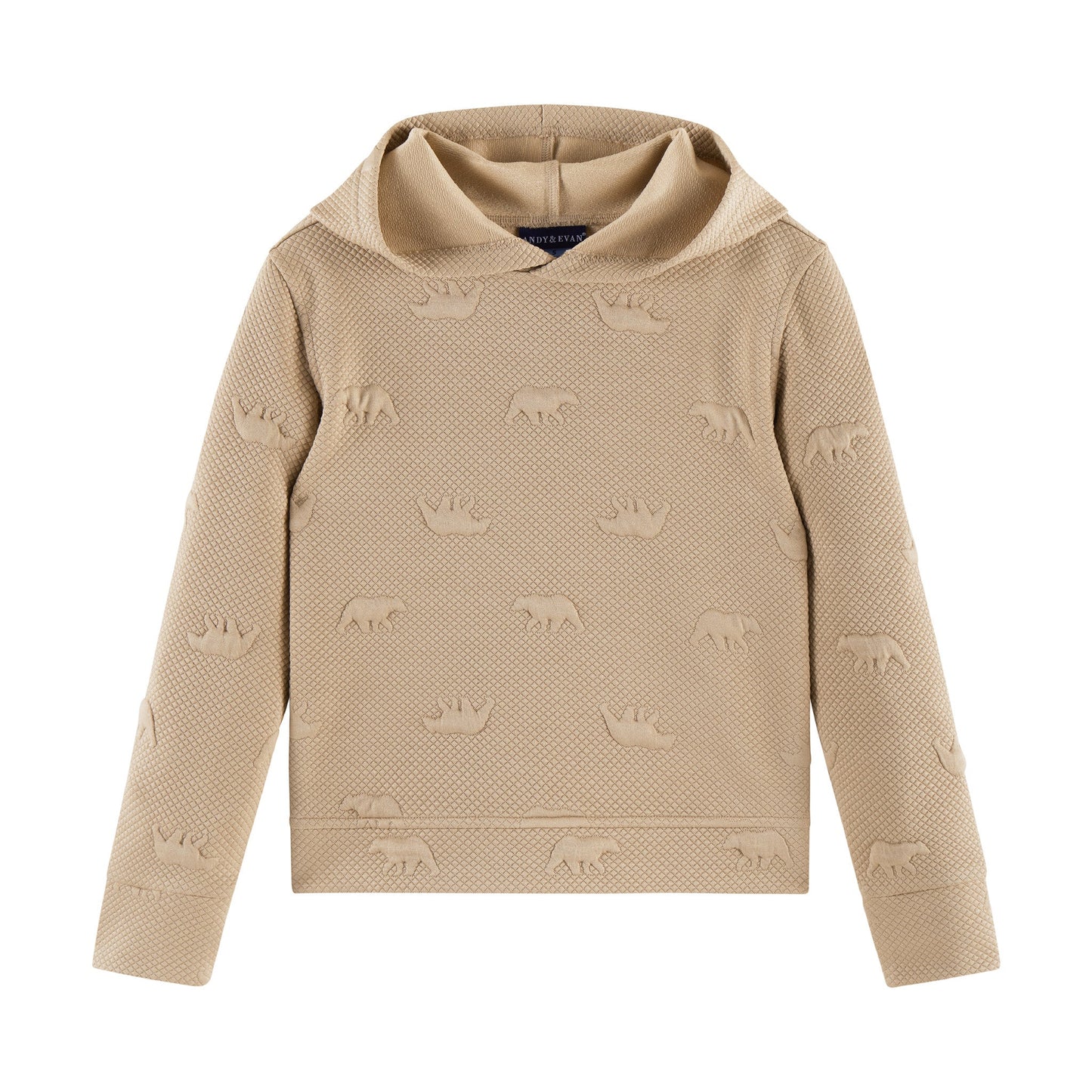 Kids Embossed Lounge Set | Taupe Bear