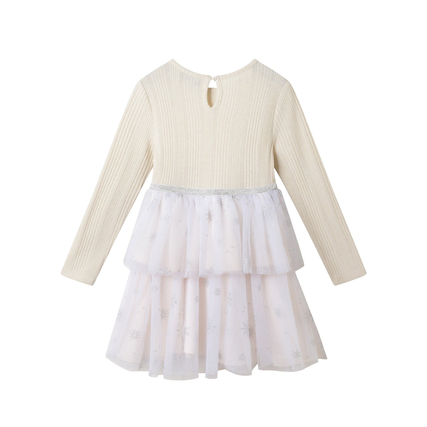 Kids Tulle Tiered Dress | White Snowflake