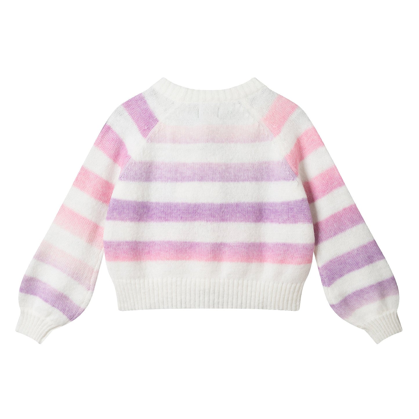 Big Kids Stripe Cardigan | Oatmeal Lavendar