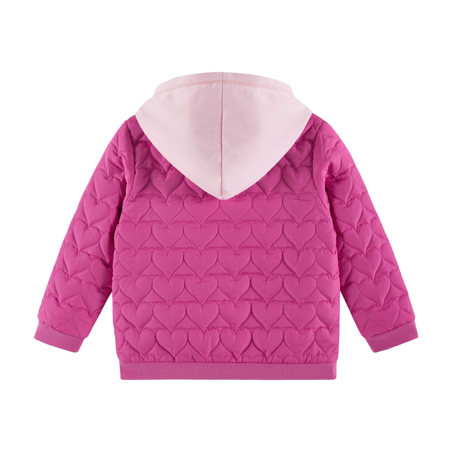 Kids Hooded Quilted Jacket | Pink Hearts