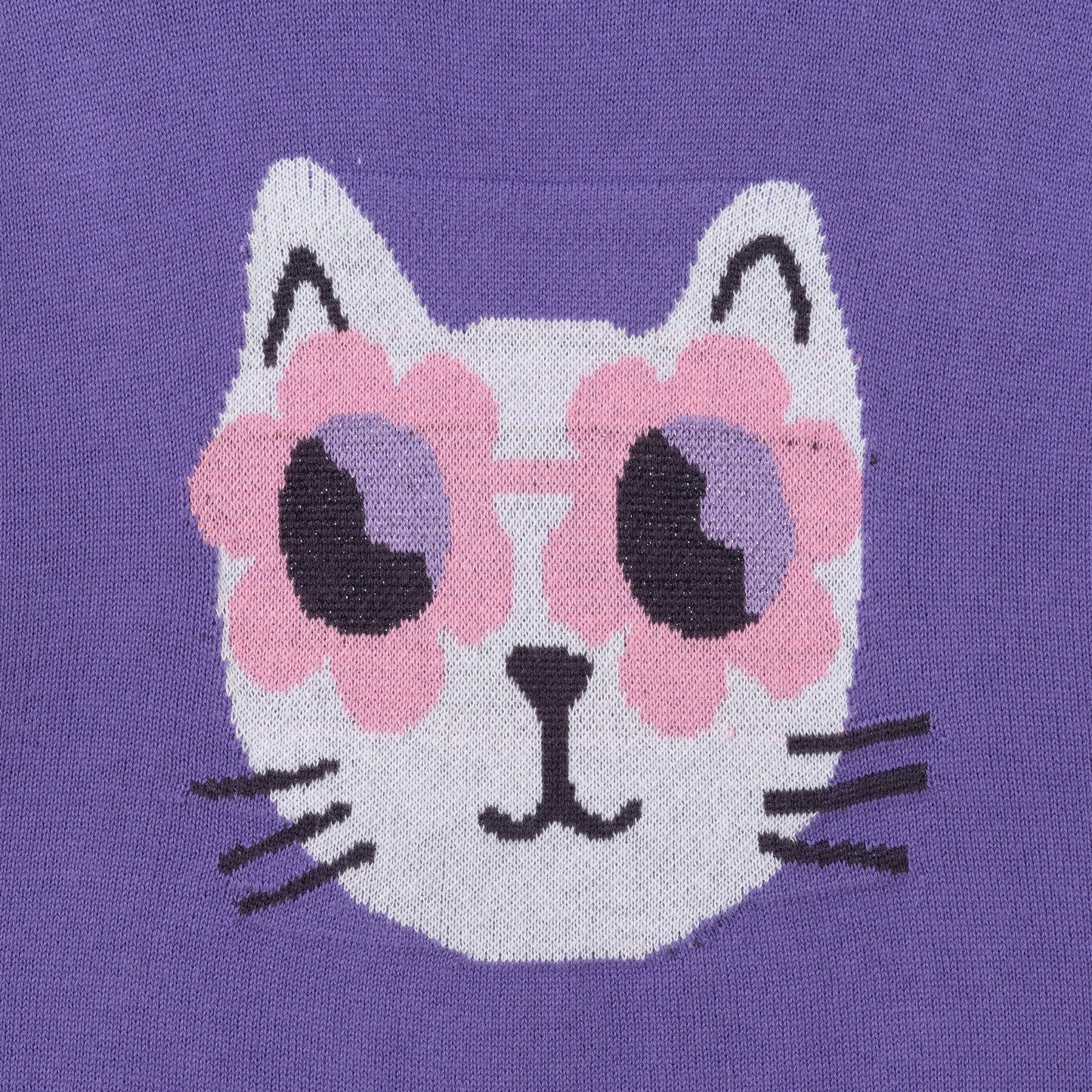 Kids Sweater & Legging Set | Purple Kitty Sunglasses