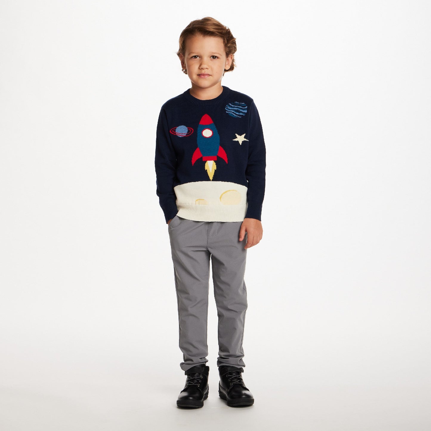 Kids Graphic Sweater | Rocket Ship