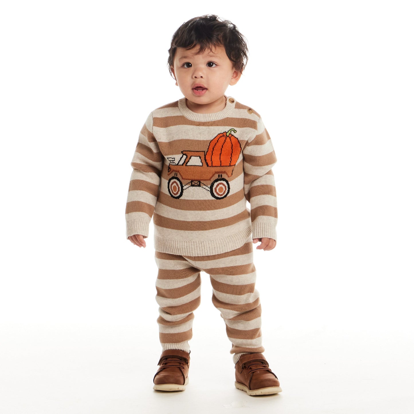 Infant Pumpkin Truck Sweater & Jogger Set | Pumpkin Truck
