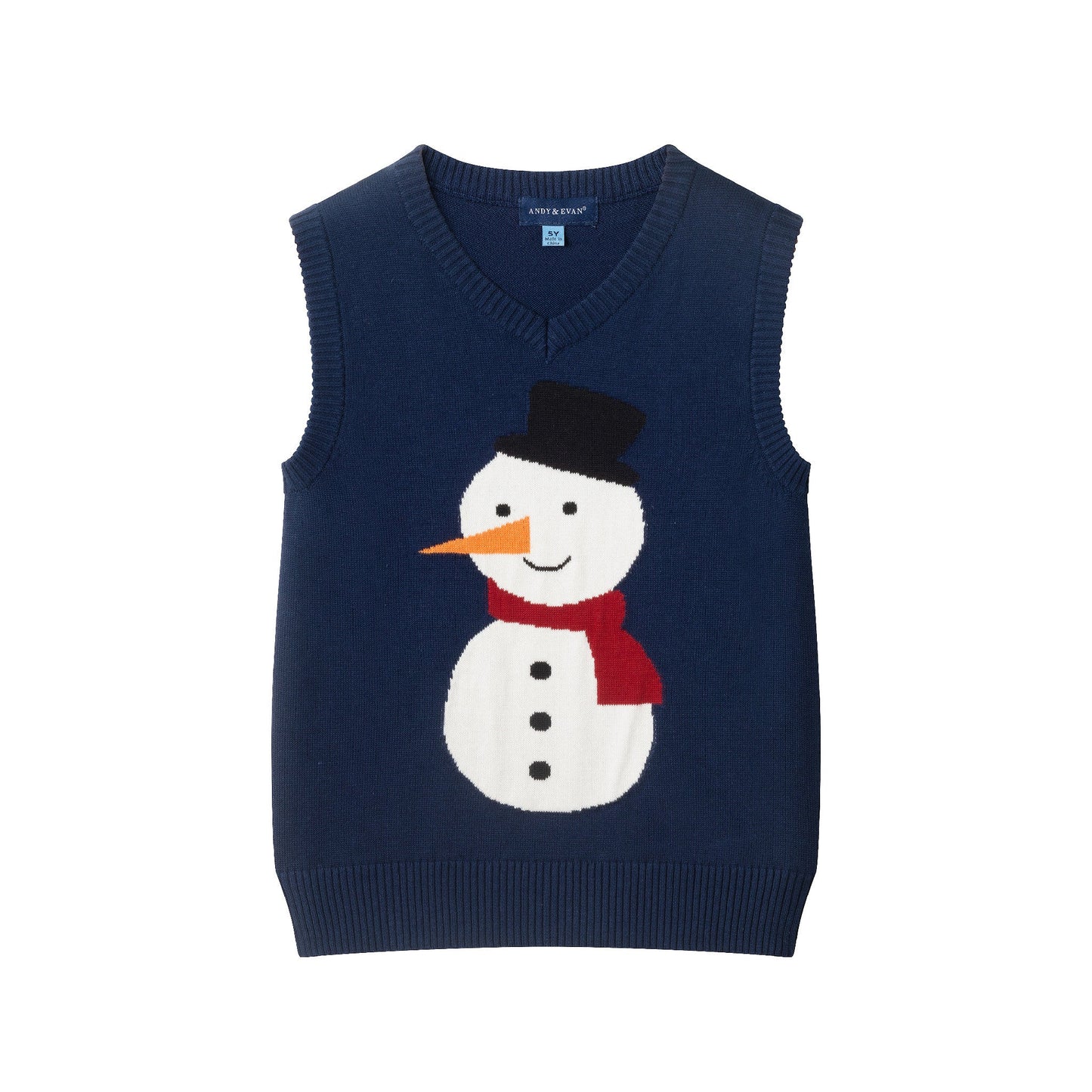 Kids Sweater Vest Set | Navy Snowman