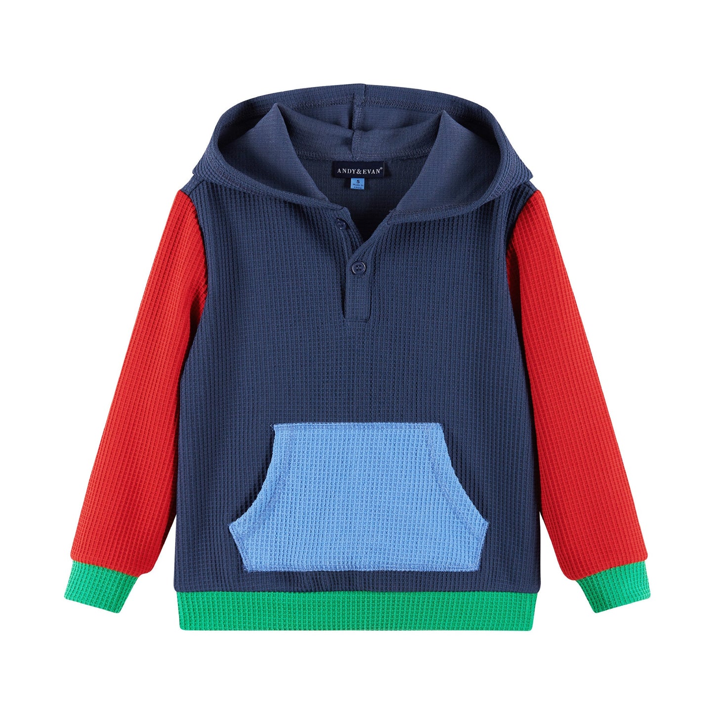 Kids Hooded Lounge Set | Navy Waffle