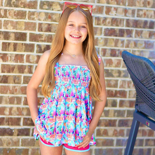 Sea Turtle Smocked Bamboo Tunic Set