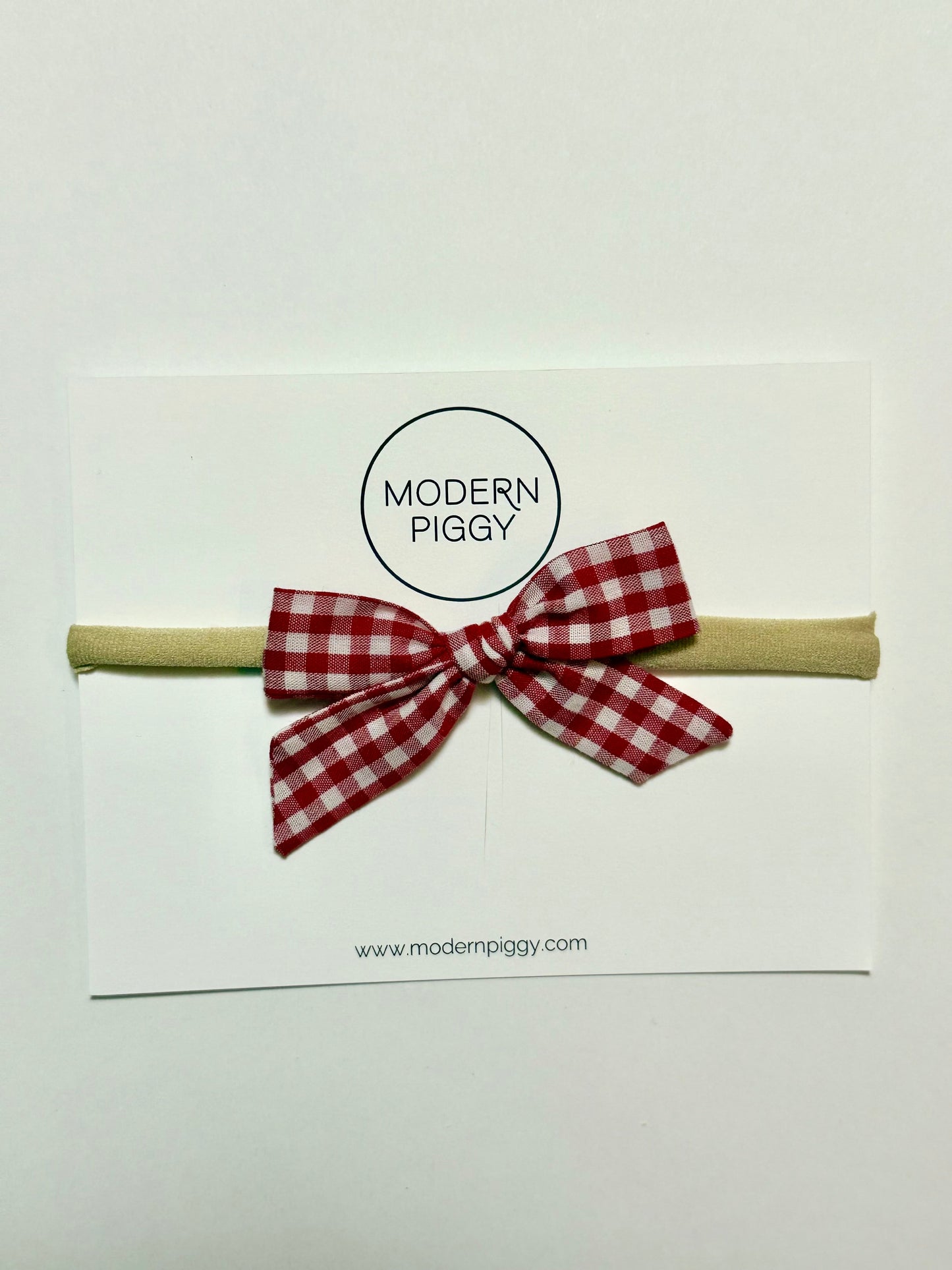 Gingham Glory- Red | Hand-tied Bow