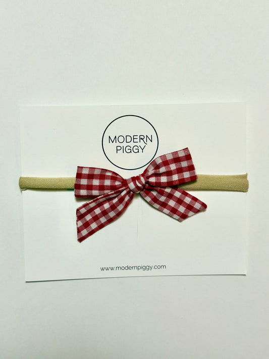Gingham Glory- Red | Hand-tied Bow