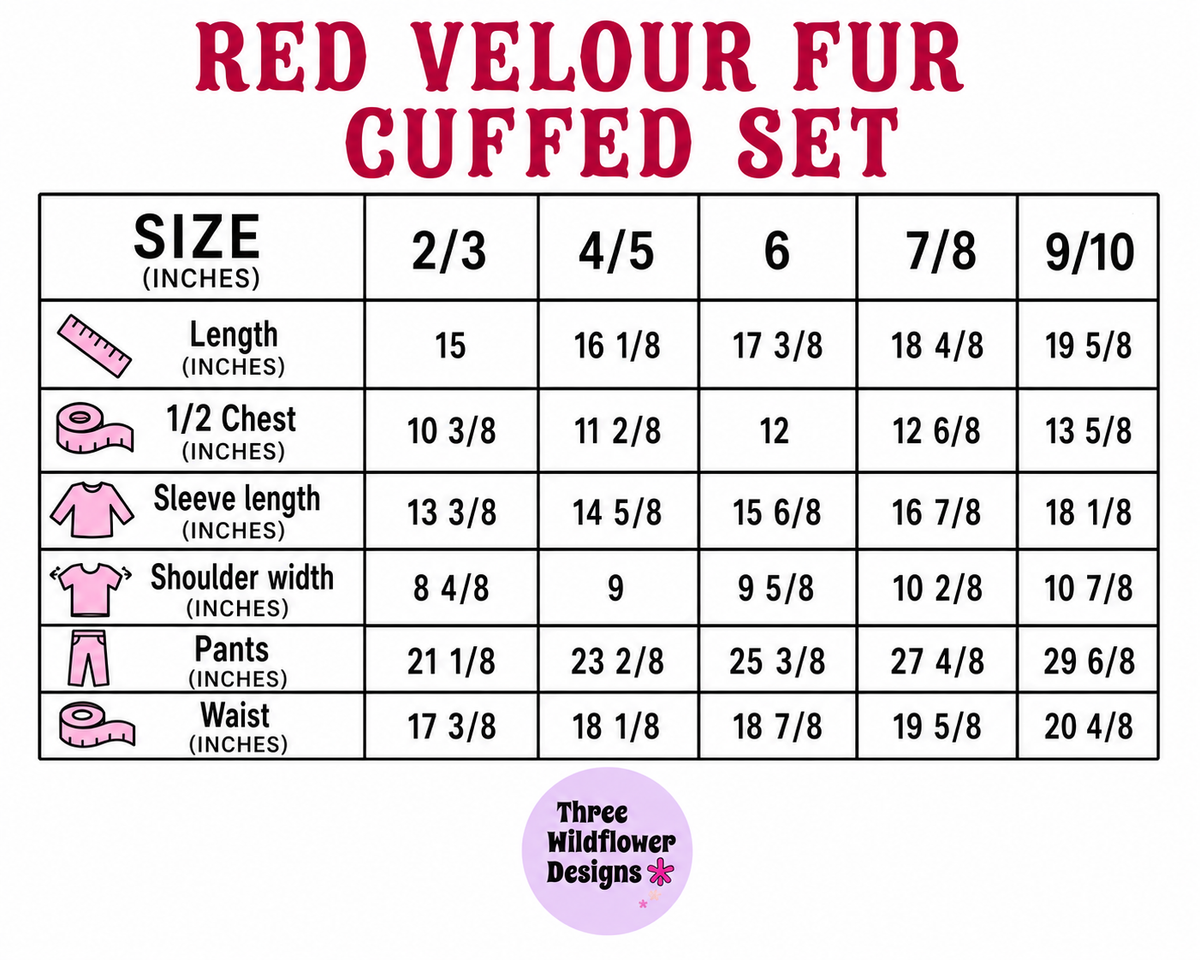 Red Velour Fur Cuffed Set - preorder