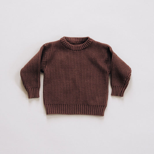 Chocolate Brown Knit Pullover Sweater- Child