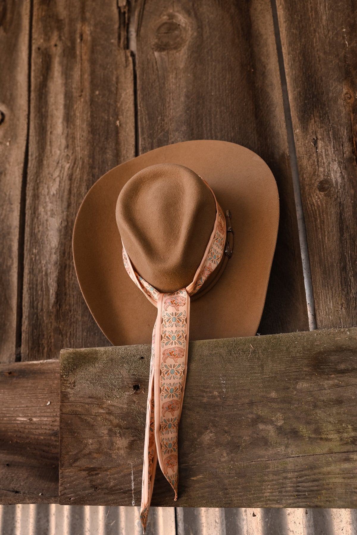 Blooming Bison Twilly Satin Chiffon Western Cowgirl Scarf