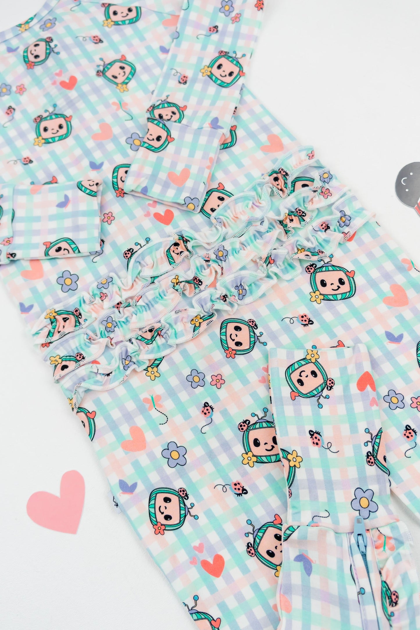 Dream Big Little Co x CoComelon SPRINGTIME MELON DREAM RUFFLE ROMPER