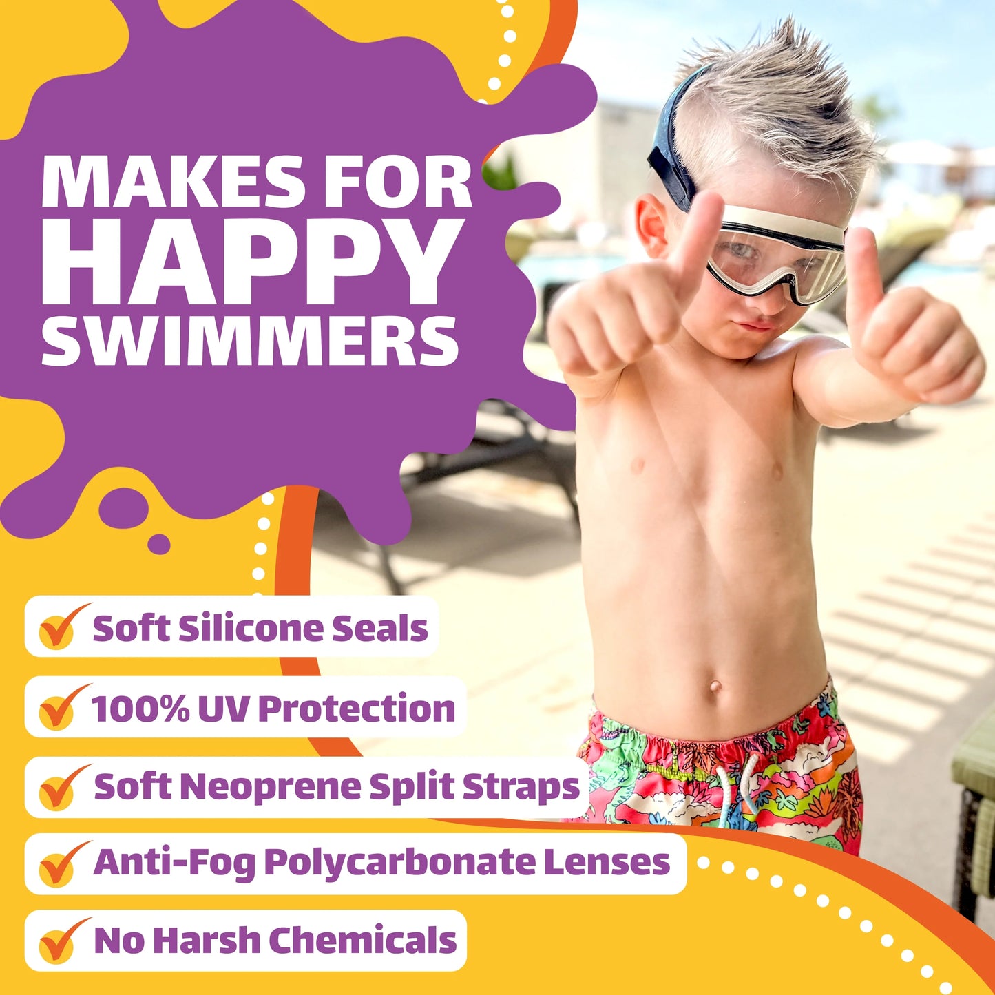 Purple Galaxiez Swim Half Mask ages 4-10