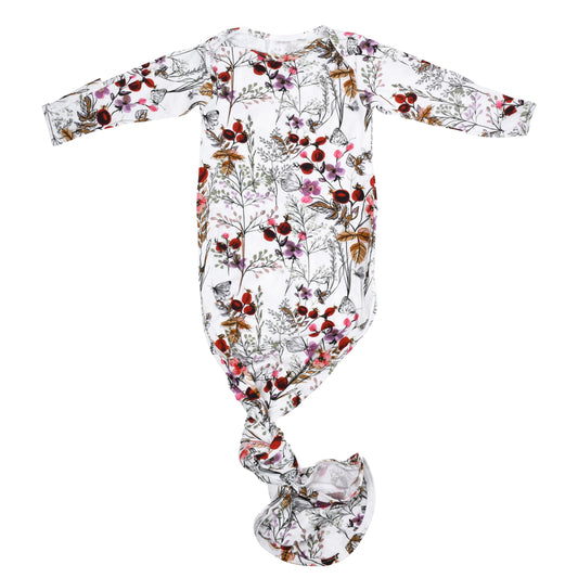 Floral Newborn Knotted Baby Gown