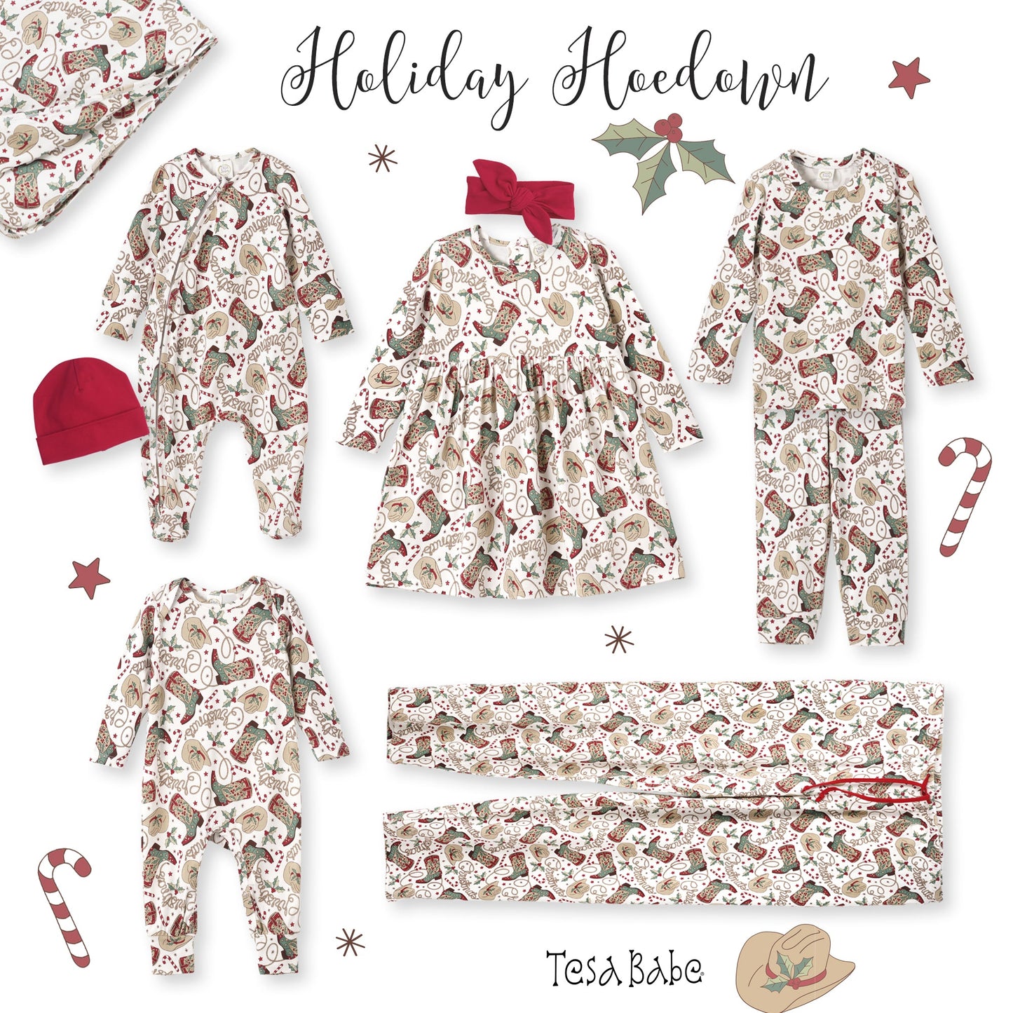 Western Christmas Adult Pajama Pants – Soft Bamboo Unisex