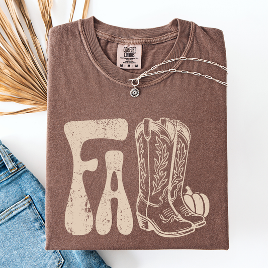 Fall Cowboy Boots, Western, Autumn, Comfort Colors T-Shirt