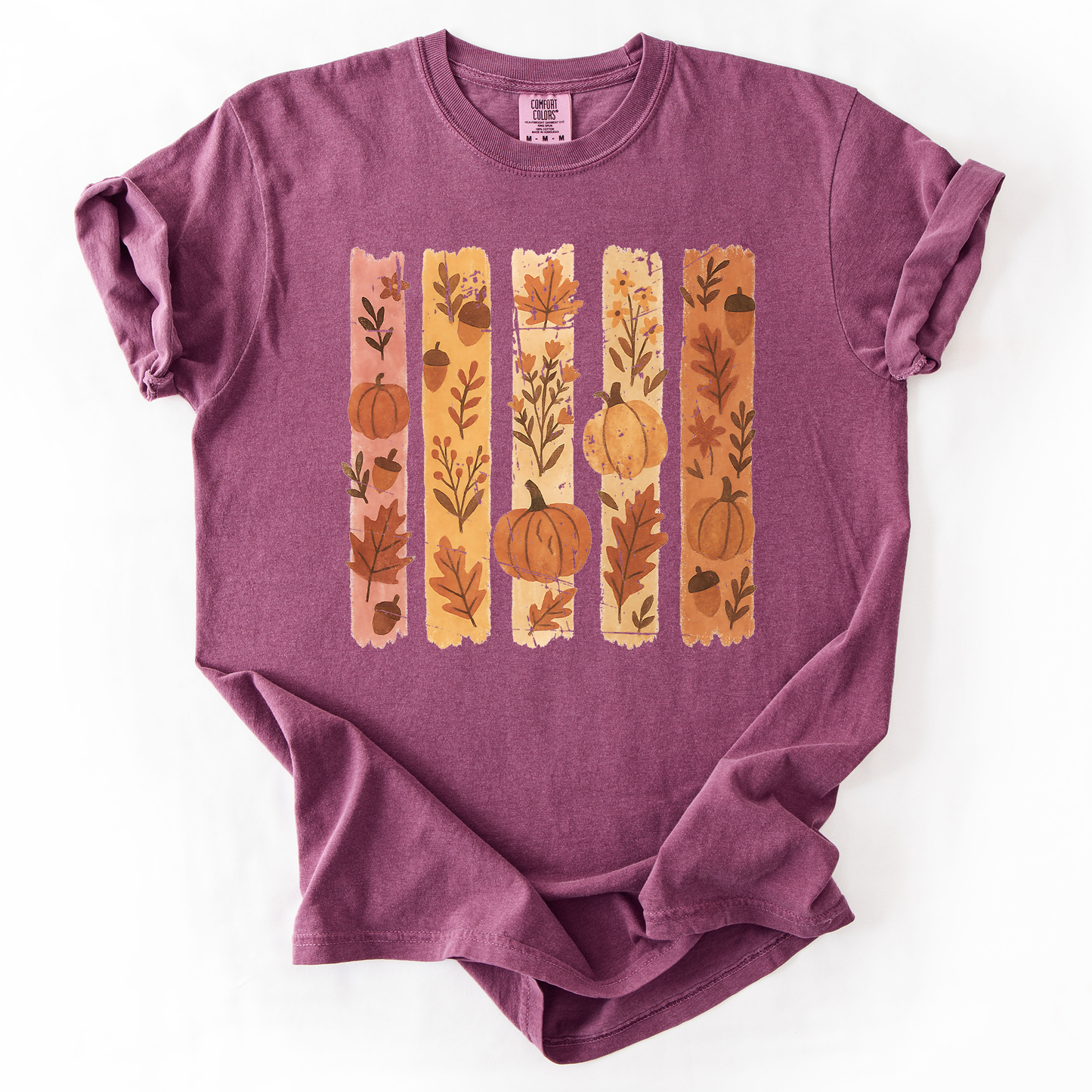 Fall, Brush Stroke, Floral, Pumpkin, Autumn, Comfort Colors T-Shirt