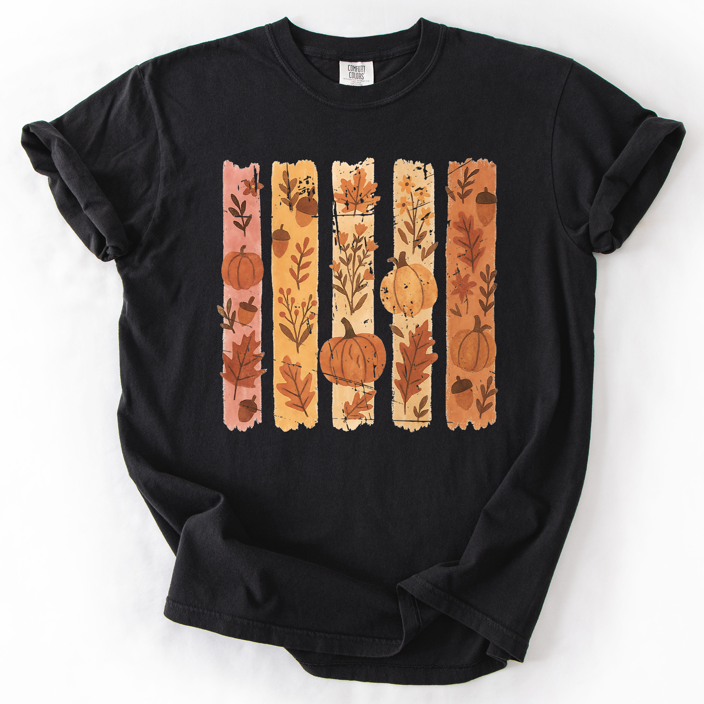 Fall, Brush Stroke, Floral, Pumpkin, Autumn, Comfort Colors T-Shirt