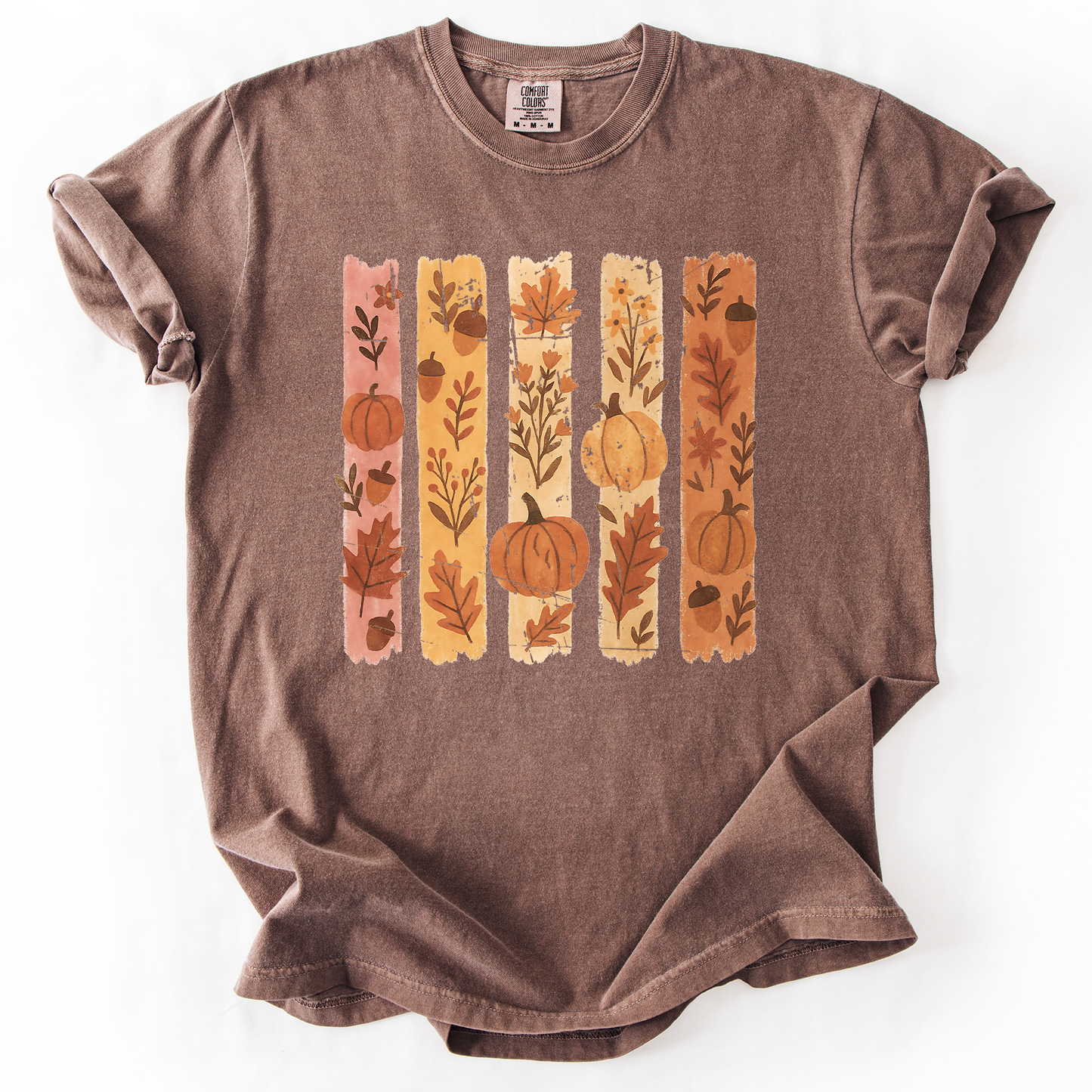 Fall, Brush Stroke, Floral, Pumpkin, Autumn, Comfort Colors T-Shirt