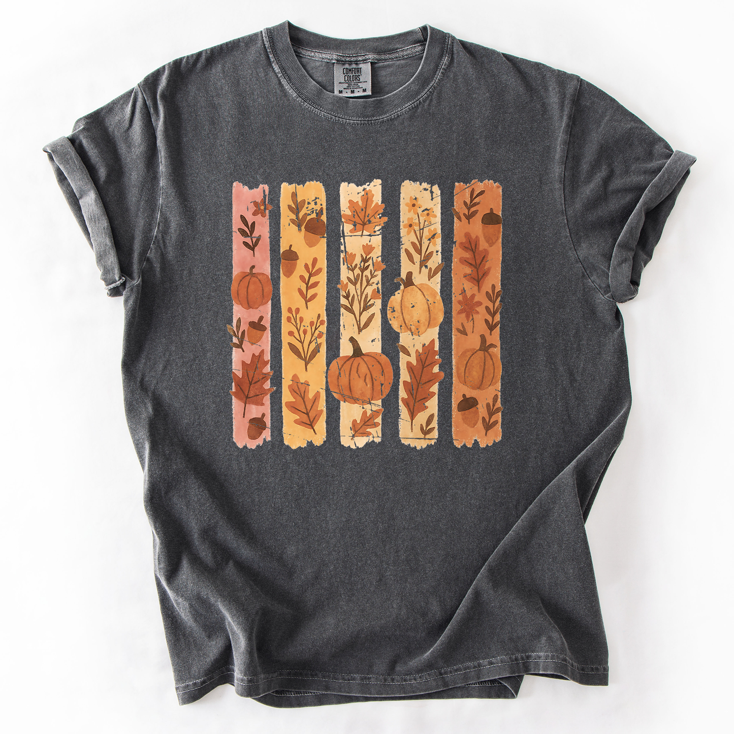 Fall, Brush Stroke, Floral, Pumpkin, Autumn, Comfort Colors T-Shirt