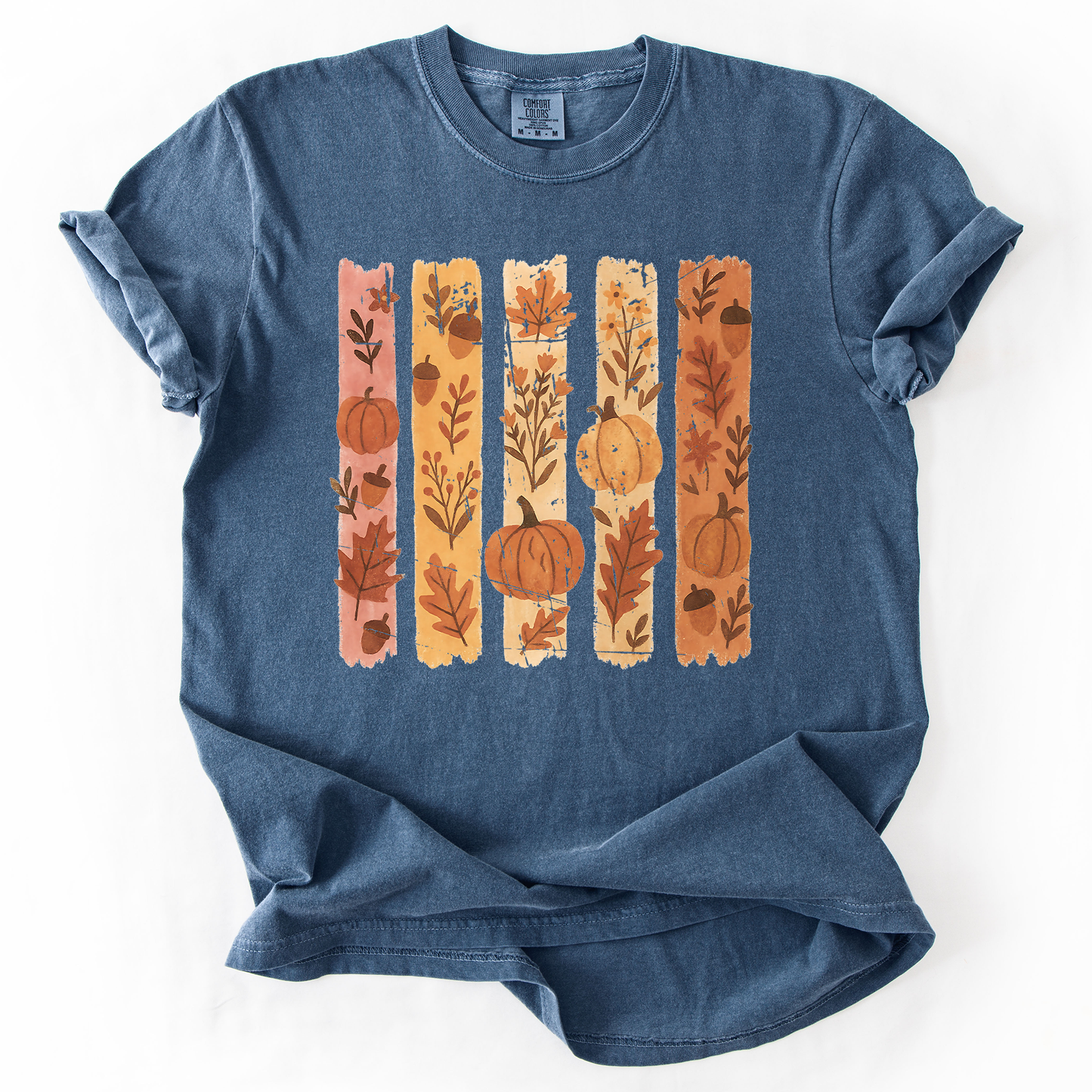 Fall, Brush Stroke, Floral, Pumpkin, Autumn, Comfort Colors T-Shirt
