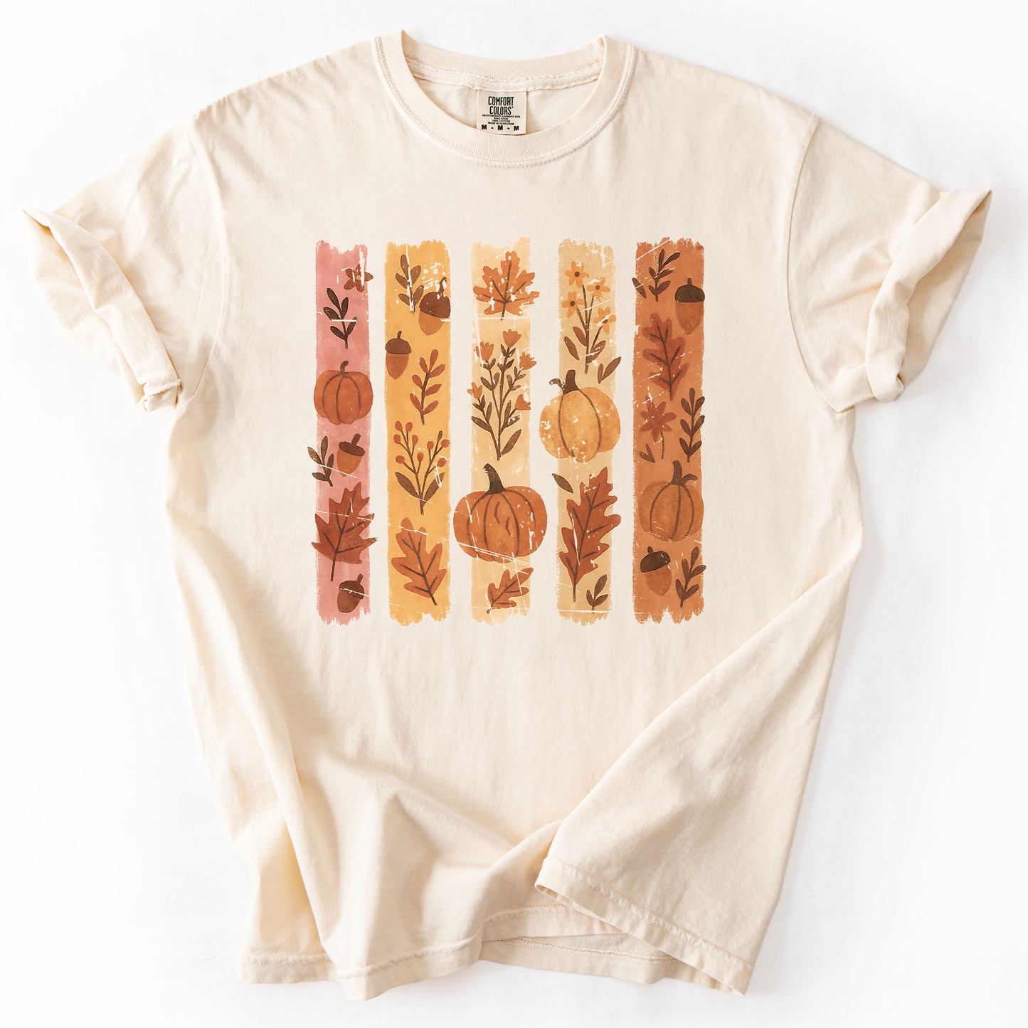 Fall, Brush Stroke, Floral, Pumpkin, Autumn, Comfort Colors T-Shirt