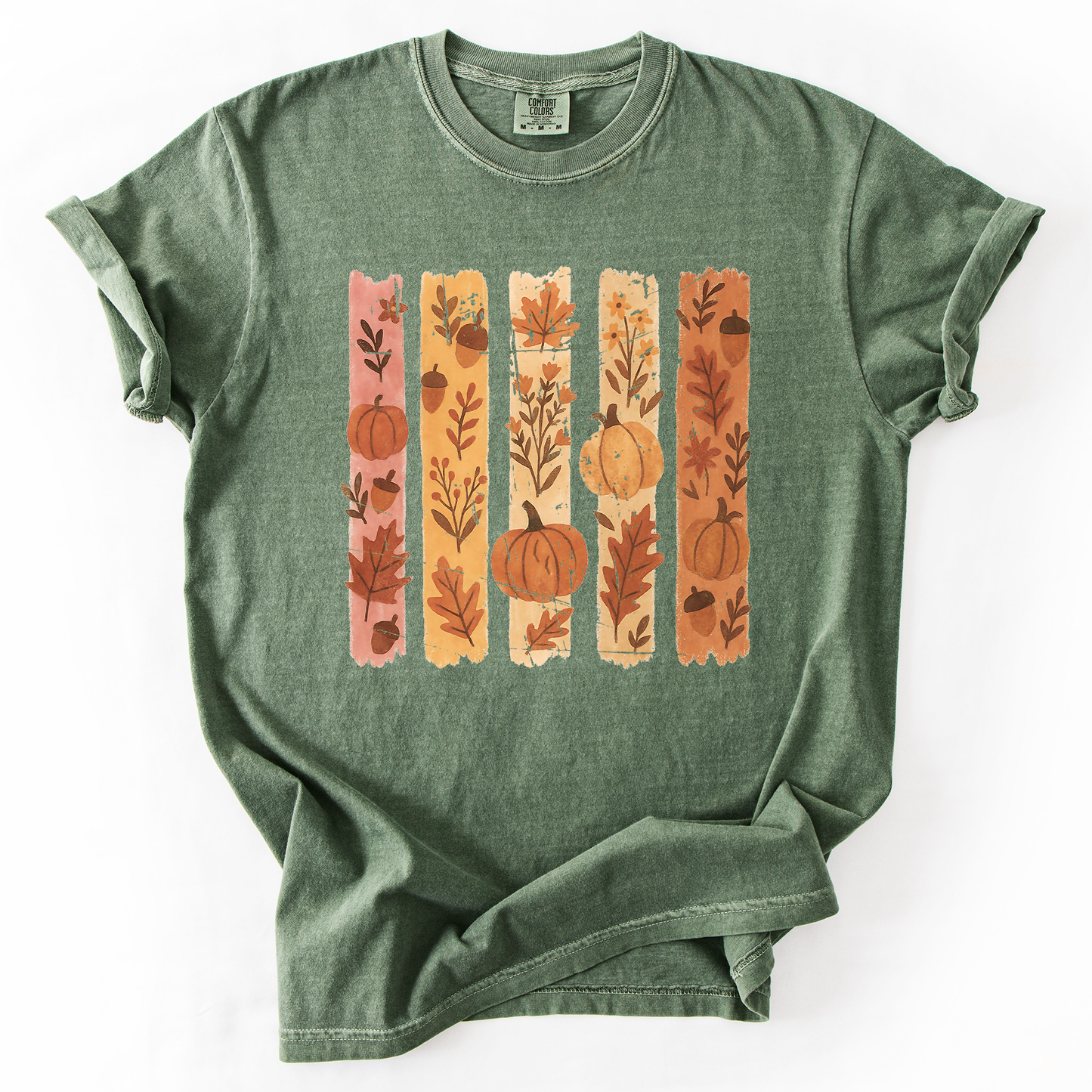 Fall, Brush Stroke, Floral, Pumpkin, Autumn, Comfort Colors T-Shirt