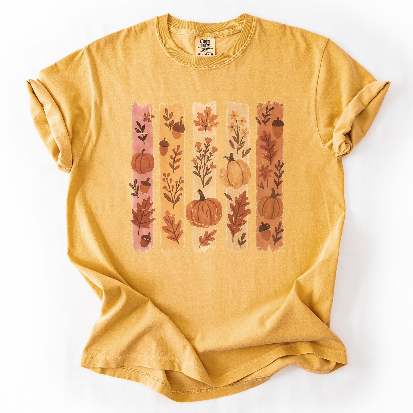 Fall, Brush Stroke, Floral, Pumpkin, Autumn, Comfort Colors T-Shirt