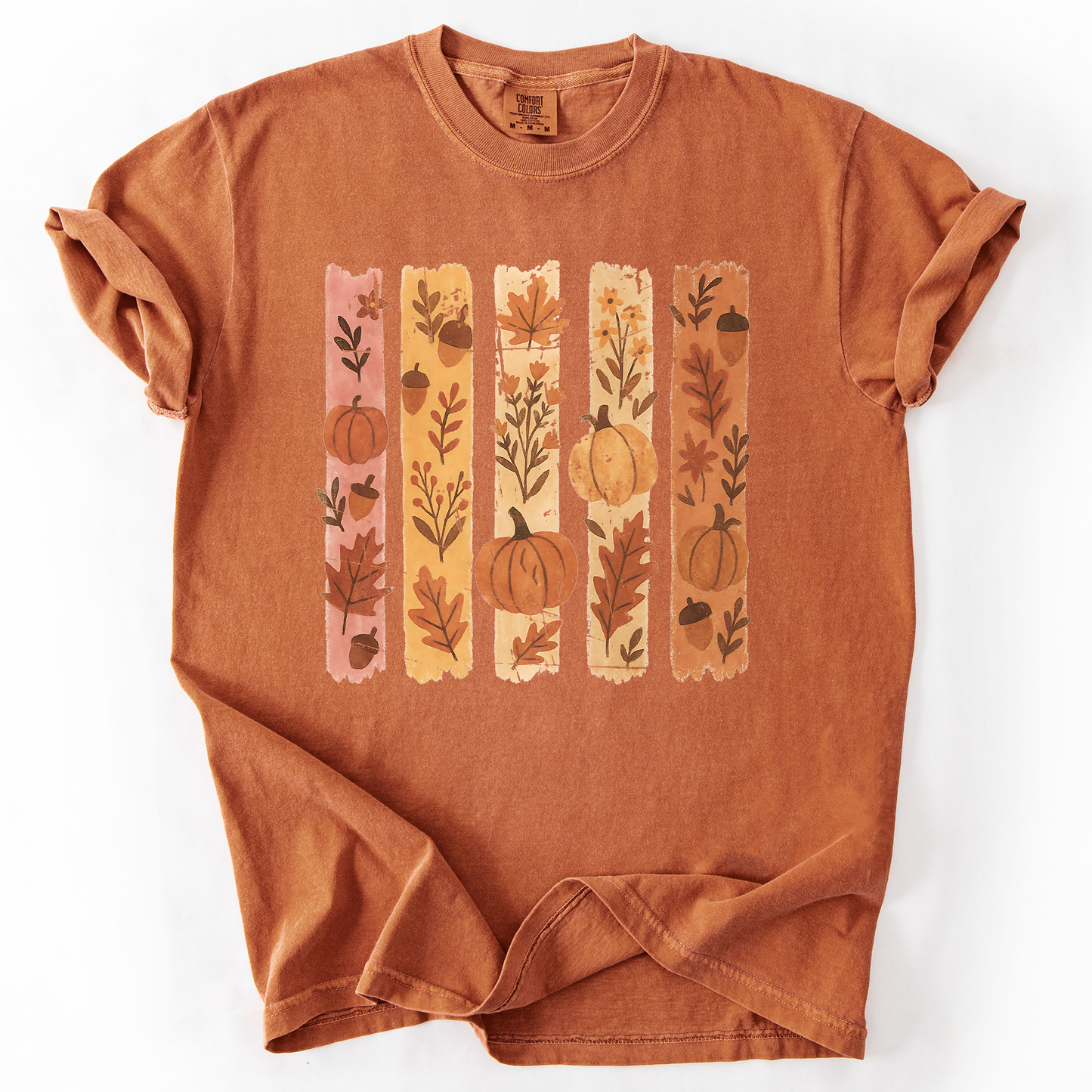 Fall, Brush Stroke, Floral, Pumpkin, Autumn, Comfort Colors T-Shirt
