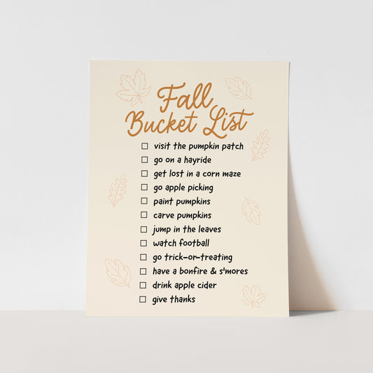 Fall Bucket List Art Print