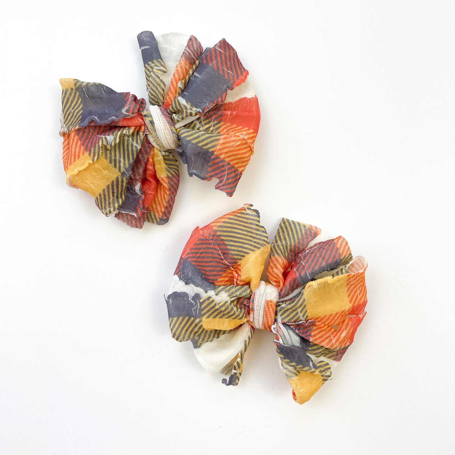Fall Plaid Ruffle Clip