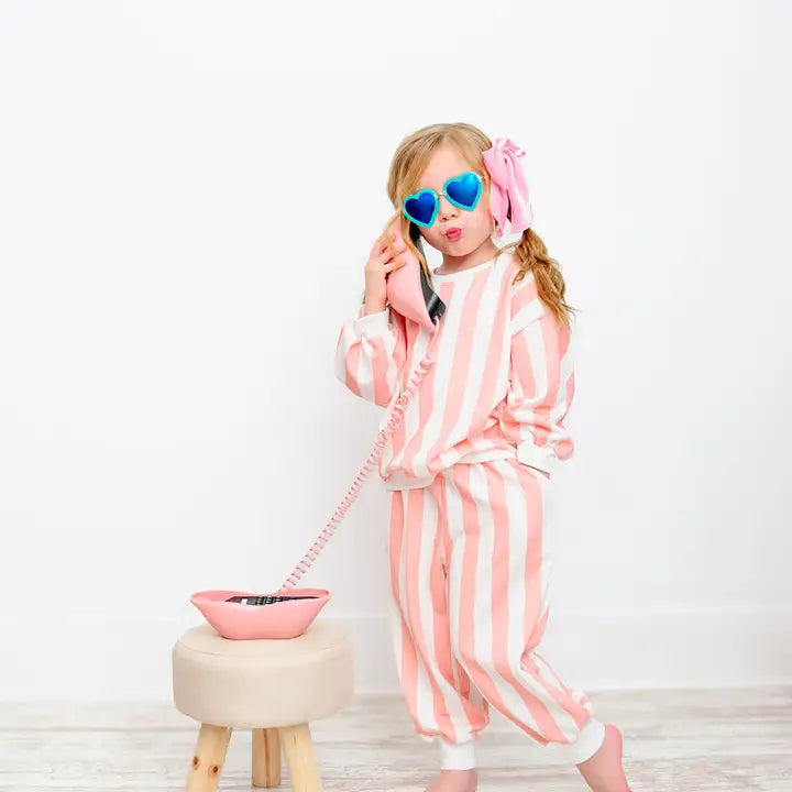 Pink and White Stripe Lounge Set