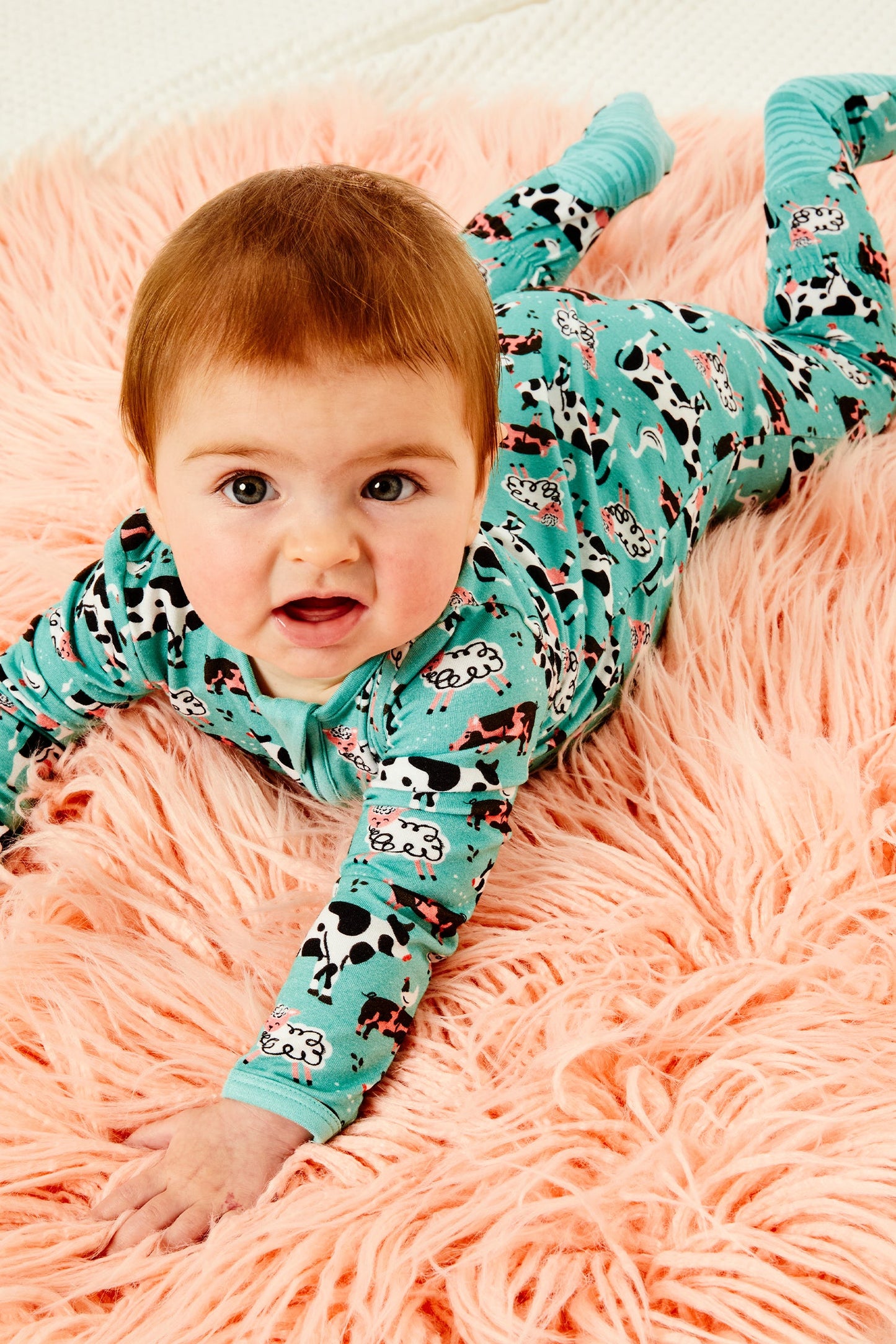 Soft & Stretchy Zipper Footie - Farm Friends