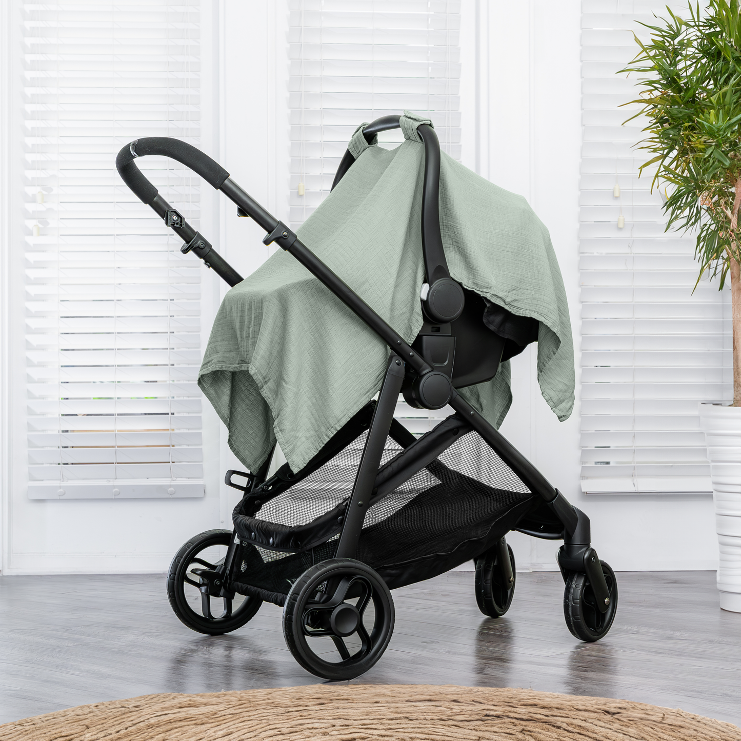 Baby Car Seat Cover in Fern