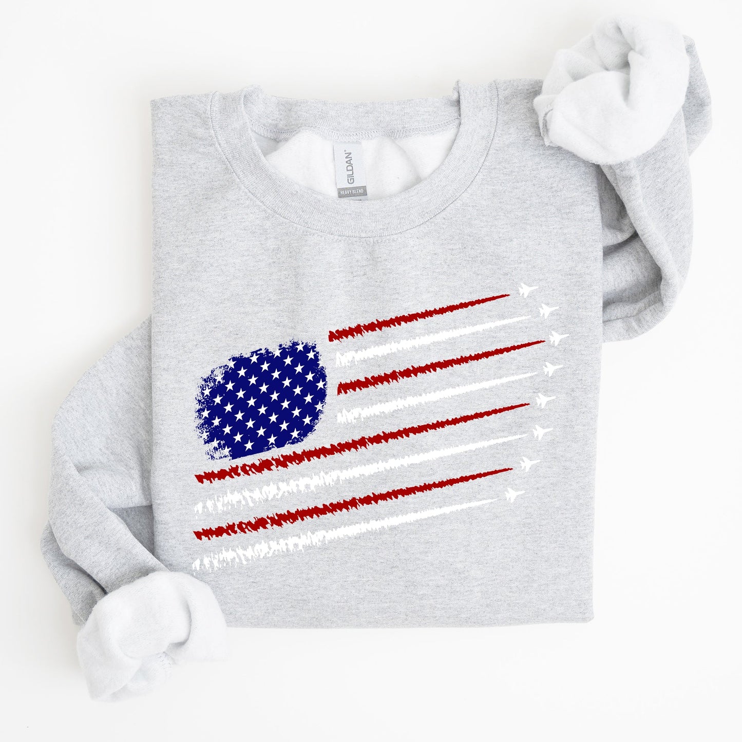 Fighter Jets, Navy, Air Force, American Flag, Sweatshirt