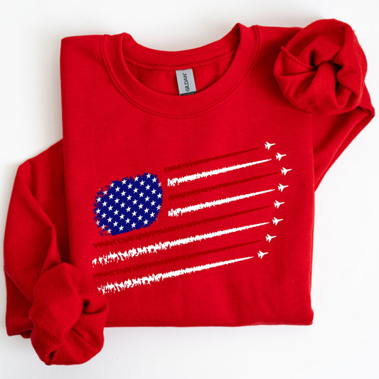 Fighter Jets, Navy, Air Force, American Flag, Sweatshirt