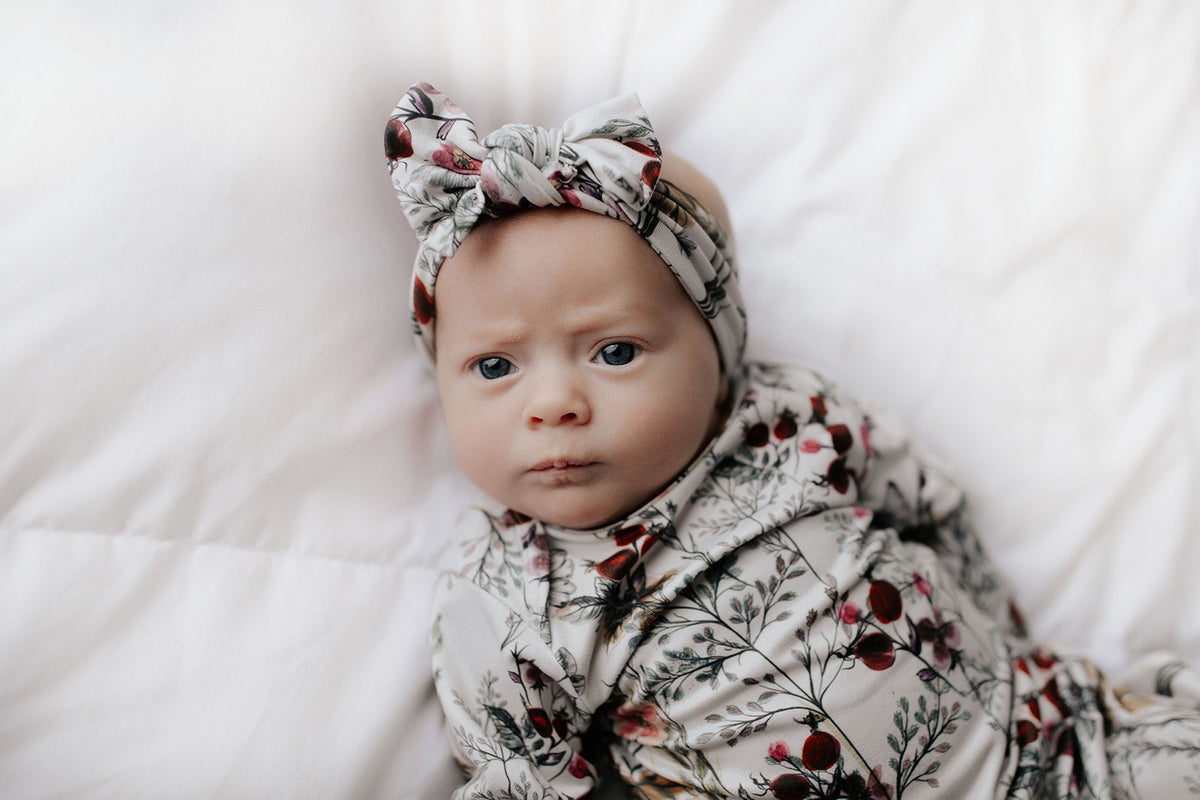 Floral Newborn Knotted Baby Gown