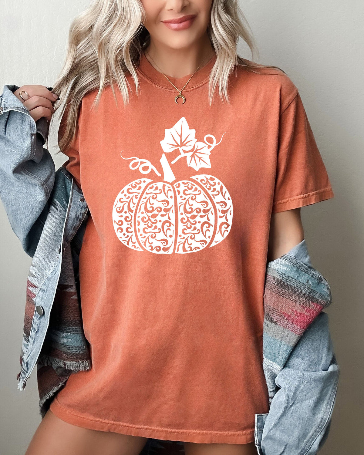 Folk Art Pumpkin, Fall, Autumn, Thanksgiving, Halloween Shirt Comfort Colors T-Shirt